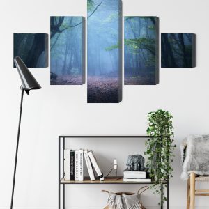 Peinture en plusieurs parties Paysage Forestier 3D Brumeux – Image 9