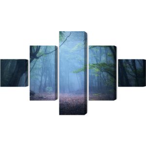 Peinture en plusieurs parties Paysage Forestier 3D Brumeux – Image 2