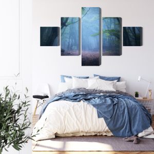 Peinture en plusieurs parties Paysage Forestier 3D Brumeux – Image 3