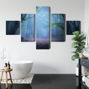 Peinture en plusieurs parties Paysage Forestier 3D Brumeux – Image 5