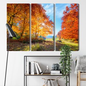 Peinture en plusieurs parties Arbres D'automne Colorés – Image 9