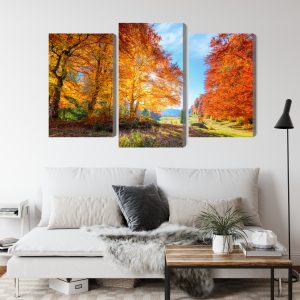 Peinture en plusieurs parties Arbres D'automne Colorés – Image 4