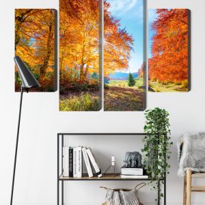 Peinture en plusieurs parties Arbres D'automne Colorés – Image 9