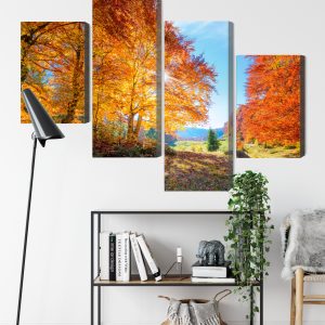 Peinture en plusieurs parties Arbres D'automne Colorés – Image 9