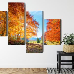 Peinture en plusieurs parties Arbres D'automne Colorés – Image 8