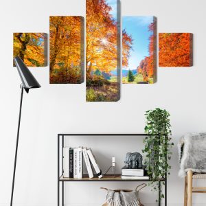 Peinture en plusieurs parties Arbres D'automne Colorés – Image 9