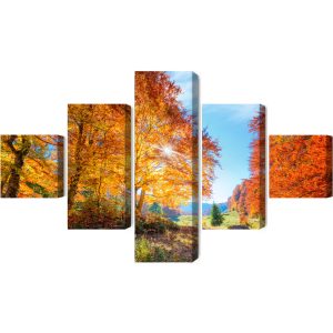 Peinture en plusieurs parties Arbres D'automne Colorés – Image 2