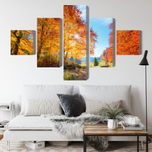 Peinture en plusieurs parties Arbres D'automne Colorés – Image 4