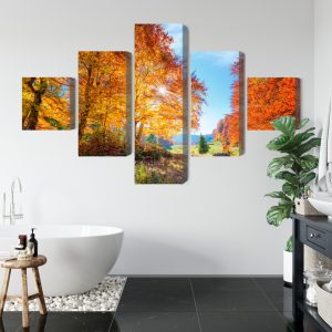 Peinture en plusieurs parties Arbres D'automne Colorés – Image 5