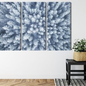 Peinture en plusieurs parties Vue Aérienne De La Forêt D'hiver – Image 8