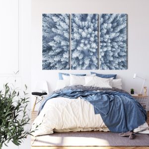 Peinture en plusieurs parties Vue Aérienne De La Forêt D'hiver – Image 3