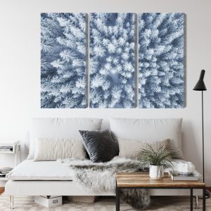 Peinture en plusieurs parties Vue Aérienne De La Forêt D'hiver – Image 4