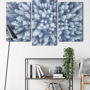 Peinture en plusieurs parties Vue Aérienne De La Forêt D'hiver – Image 9