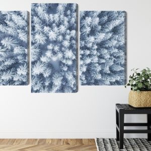 Peinture en plusieurs parties Vue Aérienne De La Forêt D'hiver – Image 8