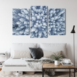 Peinture en plusieurs parties Vue Aérienne De La Forêt D'hiver – Image 4