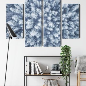 Peinture en plusieurs parties Vue Aérienne De La Forêt D'hiver – Image 9