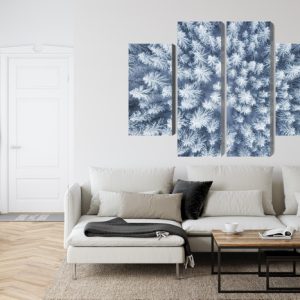 Peinture en plusieurs parties Vue Aérienne De La Forêt D'hiver – Image 6