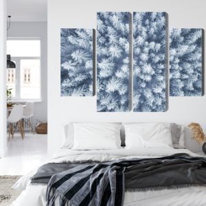 Peinture en plusieurs parties Vue Aérienne De La Forêt D'hiver – Image 7