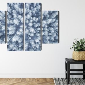 Peinture en plusieurs parties Vue Aérienne De La Forêt D'hiver – Image 8