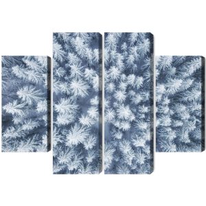 Peinture en plusieurs parties Vue Aérienne De La Forêt D'hiver – Image 2