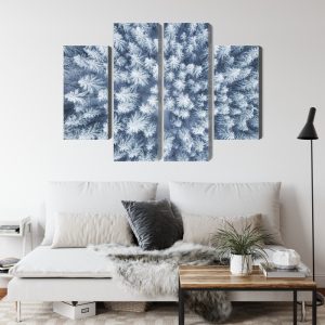 Peinture en plusieurs parties Vue Aérienne De La Forêt D'hiver – Image 4