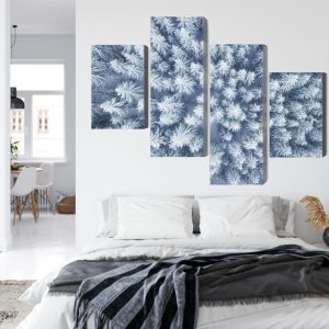 Peinture en plusieurs parties Vue Aérienne De La Forêt D'hiver – Image 7