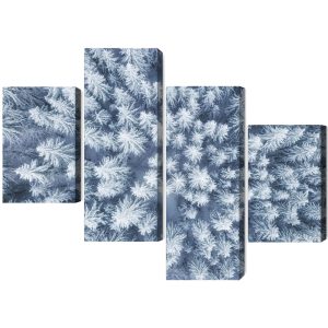 Peinture en plusieurs parties Vue Aérienne De La Forêt D'hiver – Image 2