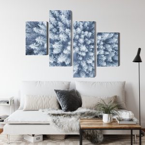 Peinture en plusieurs parties Vue Aérienne De La Forêt D'hiver – Image 4