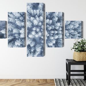 Peinture en plusieurs parties Vue Aérienne De La Forêt D'hiver – Image 8