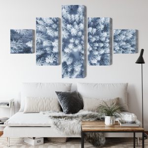 Peinture en plusieurs parties Vue Aérienne De La Forêt D'hiver – Image 4