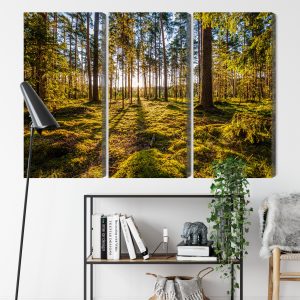 Peinture en plusieurs parties Paysage Forestier Ensoleillé 3D – Image 9