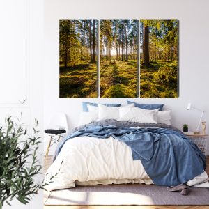Peinture en plusieurs parties Paysage Forestier Ensoleillé 3D – Image 3