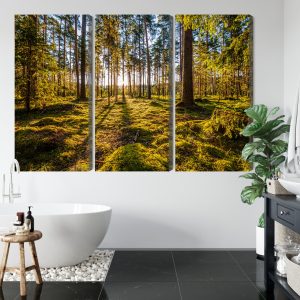 Peinture en plusieurs parties Paysage Forestier Ensoleillé 3D – Image 5