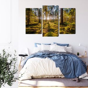 Peinture en plusieurs parties Paysage Forestier Ensoleillé 3D – Image 3