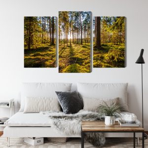 Peinture en plusieurs parties Paysage Forestier Ensoleillé 3D – Image 4