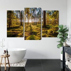 Peinture en plusieurs parties Paysage Forestier Ensoleillé 3D – Image 5
