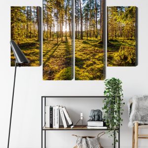 Peinture en plusieurs parties Paysage Forestier Ensoleillé 3D – Image 9