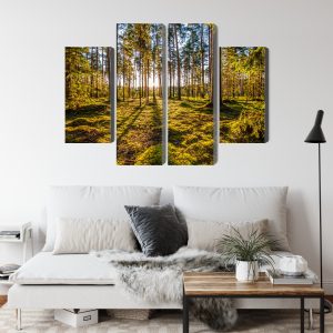 Peinture en plusieurs parties Paysage Forestier Ensoleillé 3D – Image 4