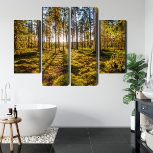 Peinture en plusieurs parties Paysage Forestier Ensoleillé 3D – Image 5