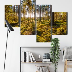 Peinture en plusieurs parties Paysage Forestier Ensoleillé 3D – Image 9
