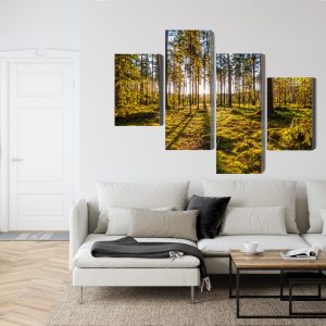 Peinture en plusieurs parties Paysage Forestier Ensoleillé 3D – Image 6