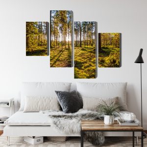 Peinture en plusieurs parties Paysage Forestier Ensoleillé 3D – Image 4