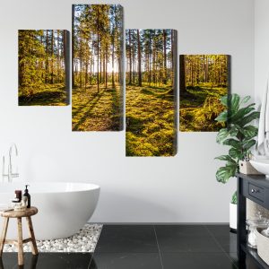 Peinture en plusieurs parties Paysage Forestier Ensoleillé 3D – Image 5
