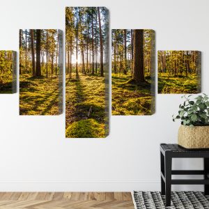 Peinture en plusieurs parties Paysage Forestier Ensoleillé 3D – Image 8
