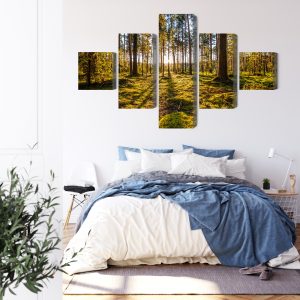 Peinture en plusieurs parties Paysage Forestier Ensoleillé 3D – Image 3