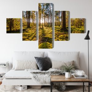 Peinture en plusieurs parties Paysage Forestier Ensoleillé 3D – Image 4