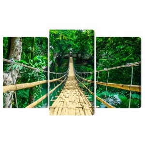Peinture en plusieurs parties Pont En Bambou Dans La Forêt Tropicale – Image 2