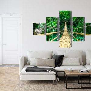Peinture en plusieurs parties Pont En Bambou Dans Une Forêt Tropicale – Image 6