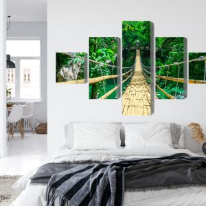 Peinture en plusieurs parties Pont En Bambou Dans Une Forêt Tropicale – Image 7