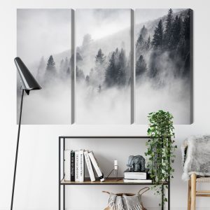Peinture en plusieurs parties La Forêt Est Enveloppée De Brouillard – Image 9
